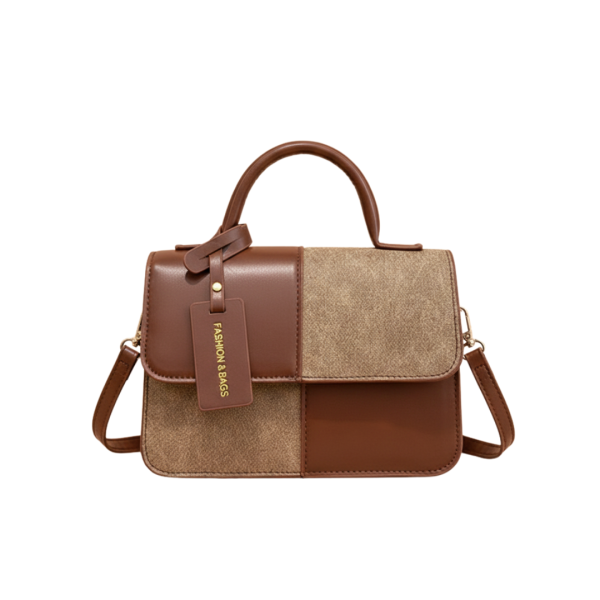 Contrast Commuter Bag - Coffee and Canvas